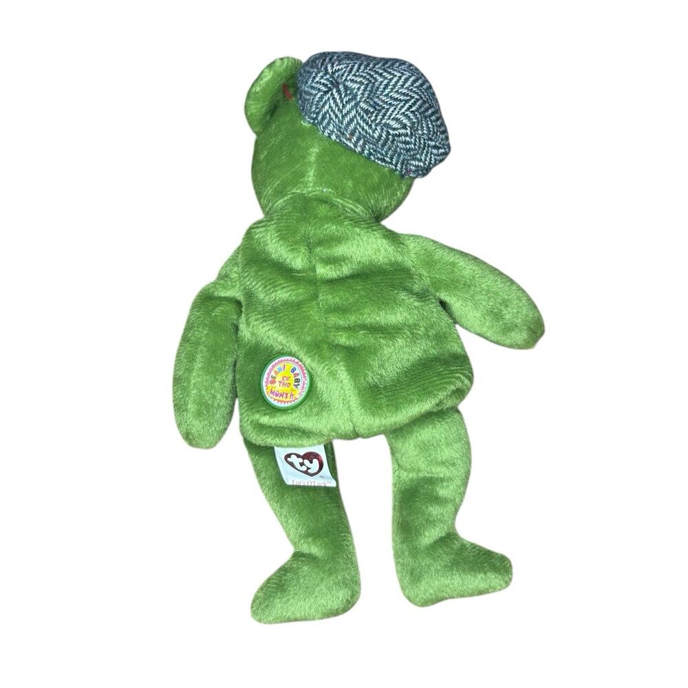 Ty Beanie Baby LOTS O' LUCK the Irish Bear (BBOM March 2007 Exclusive) 8.5" MWMT - Picture 2 of 3